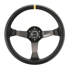 Sparco R 345 Competition Leather Steering Wheel w/ Yellow Stripe 015R345MLN picture