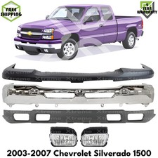 Front Bumper Chrome & Fog Lights Kit For 2003-2006 Chevrolet Silverado 1500 picture