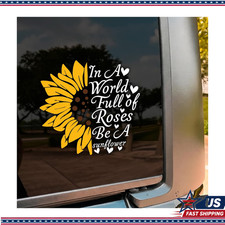 8 Inch Waterproof Vinyl Sunflower Car Decal Bumper Sticker picture