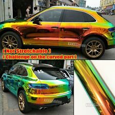 50FT x 4.4FT Gold Green Car Wrap Rainbow Mirror Chameleon Chrome Vinyl Sticker S picture