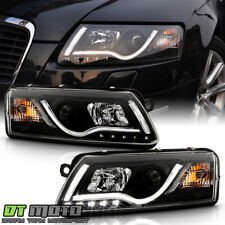 Black 2005-2008 Audi A6 S6 C6 LED Tube DRL Running Lamps Projector Headlights picture
