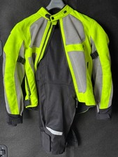Motorcycle Riding jacket and Pants Rev'It Black and Neon Green/Yellow size S/M picture
