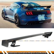 FOR 15-2023 FORD MUSTANG GT500 STYLE MATT BLK TRUNK SPOILER WING W/ METAL STANDS picture