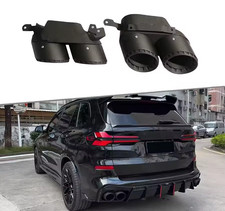 For BMW X5 X6 Black Quad Exhaust Carbon Tips X5 / X6 - 2 PCS Set - G05 G06 40i picture