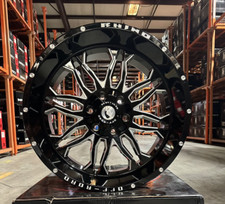 22X10 Gloss Black+Milling Window & Rivets+Engrave 5X139.7/150/ET-12/ CB 110.3 picture