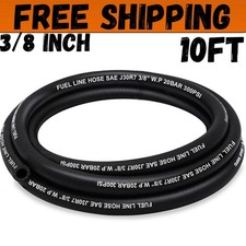 10 Feet NBR Fuel Line Hose Black Nylon Steel Oil Gas Fuel Line Hose 3/8 Inch picture