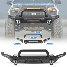 3 in1 For 2016-2023 Toyota Tacoma Black Steel Front Bumper W/2*D-Rings picture