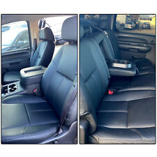 Complete Black Leatherette seat cover set For 07 -13 Chevy Silverado Crew picture