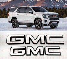 2021-2024 GMC YUKON YUKON XL Front Rear Tailgate White Black OVERLAY Emblem picture