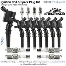 8pc OEM Ignition Coil DG508 & Spark Plug SP479 For Ford F150 4.6 5.4L. picture