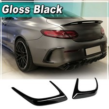 For Mercedes Benz C205 Coupe C63 AMG Gloss Black Rear Bumper Vents Fins Canards picture