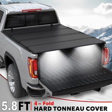 5.7/5.8FT 4-Fold Hard Truck Bed Tonneau Cover Fit 2017-2026 Nissan Titan 4-Fold picture