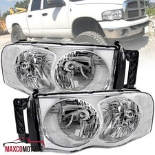 Headlights Fits 2002-2005 Dodge Ram 1500 03-05 Ram 2500 3500 Headlamps Pair L+R picture