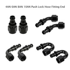 2/4/8PCS 4AN 6AN 8AN 10AN 12AN Push on Lock Hose Fitting End 0 45 90 180 Degree picture
