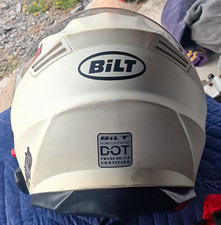 Bilt Brand White XL Motorcycle Helmet With Carrying Bag picture