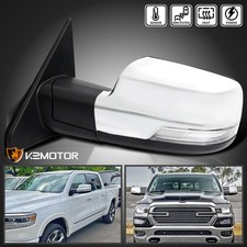 Left Side Fits 2019-2024 Dodge Ram 1500 Chrome Power Heated Mirror+LED Signal picture