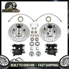 Disc Brake Kits 5x4.75 Bolt For 64-72 Chevy GM A GM F bodies Drilled and Slotted picture