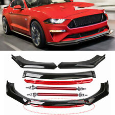 For Ford Mustang GT Front Bumper Lip Splitter Spoiler Glossy Black+Red picture