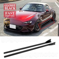 For Mazda MX-5 Miata ND RF 2016-25 V Style Gloss Black Side Skirts Extension Kit picture