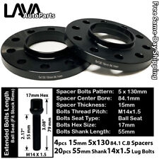 4PC 15MM THICK 5X130 84.1MM C.B WHEEL SPACER+14X1.5 BOLT FIT MERCEDES G CLASS picture