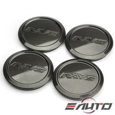 4x Rays Diamond Black / Dark Gunmetal Center Cap ZE40 TE37 Saga Ultra CE28N RE30 picture