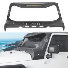 For Jeep Wrangler JK 07-18 Armor Windshield Frame Cover Visor Cowl w/ LED Lights picture