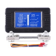 100A Shunt DC Battery Monitor Meter 0-200V LCD Display Current for Car RV Solar picture