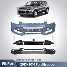 For 2013-2016 Ford Escape Front Bumper Cover Gloss Black Grille W/O Sensor Hole picture