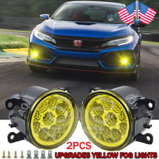 Pair yellow Fog Light Driving LED Fit 2016 2017 2018 2019 2020 2021 Honda Civic picture