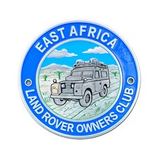 Vintage Land Rover Owners Club East Africa Metal Emblem Badge 8cm Alloy Off Road picture
