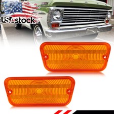 2PCS Amber Front Parking Turn Signal Lenses For 1967-1971 Ford F100 F-100 Truck picture