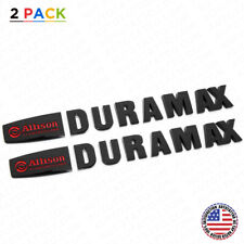 2x OEM Black Red Allison Transmission Duramax Hood Logo Emblem Badge Truck Sport picture