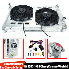 3 Row Aluminum Radiator Shroud Fan Relay For 82-92 Chevy Camaro Pontiac Firebird picture