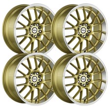 (Set-4) Shift Crank 18x8.5 5x114.3/5x120 30MM Gold Polished Lip wheels rims picture