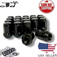20PCS FOR DODGE CLOSED BLACK BULGE ACORN LUG NUTS 12X1.5 1.38