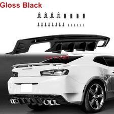 Fits 2016-2024 CHEVY CAMARO SS LT1 LS Rear Bumper Lip Diffuser Glossy Black picture