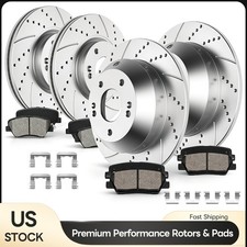For 2010-12 Hyundai Santa Fe Kia Sorento Front Rear Brake Rotors Brake Pads Kits picture