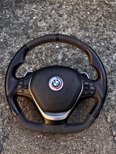 OEM BMW F30/F31 3-Series Sport Flat-Bottom Steering Wheel w/ Paddle Shifters picture