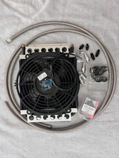 DERALE 13700 GM 4L80/85E  TRANS COOLER W/FAN COMPLETE KIT W/AN LINE & THERMOSTAT picture