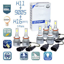 6x Combo H11 9005 H11 LED Headlight Conversion Kit High Low Beam Fog Light 6000K picture