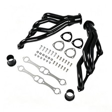 Black K Exhaust Header for Chevy Small Block SB V8 262 265 283 305 327 350 400 picture