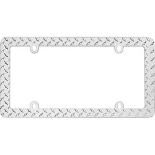 Cruiser 30830 License Plate Frame Diamond Plate Design Chrome Plated picture