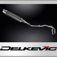 Delkevic Full Exhaust with 14 inch Round Carbon Fiber Muffler for KLX230S picture