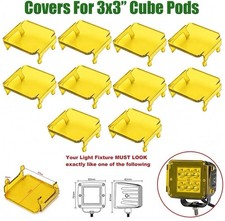10x Bright Yellow Protective Covers for 3x3” Cube LED Pods Brand New picture