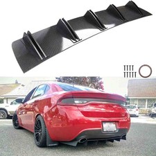 Carbon Look Rear Lip Bumper Diffuser Shark Fin Spoiler Wing For Dodge Dart 13-16 picture