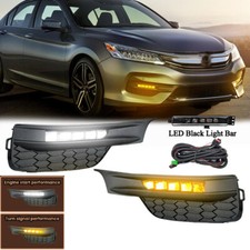 Fit 2016 2017 Honda Accord LED Double Color Bumper Fog Lights Turn Signal Lamps picture