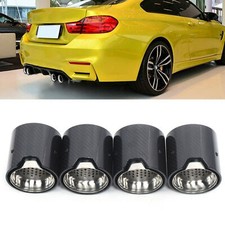 4pc 71mm Inlet/93mm outlet Carbon Fiber Exhaust Tip Car Muffler Pipe For BMW M picture