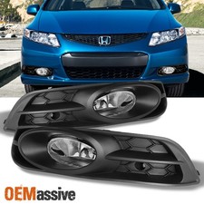 Fit 2012 2013 Civic 2 Dr Coupe Bumper Driving Clear Fog Lights w/Switch + Bulbs picture