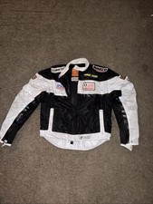 Vintage Icon Tarmac Patchwork Racing Jacket Black White Mesh Padded Mens L picture