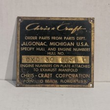 Vintage Chris Craft Brass Hull Plate picture